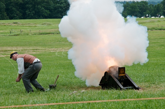 KABOOM! An 8 inch mortar is fired at the Gettysburg Reenactment.