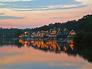 Boathouse Row Along the Schuylkill River in Philadelphia (20k image)